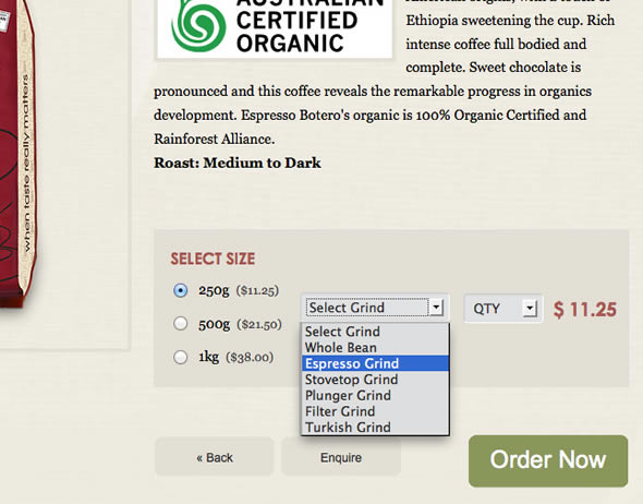 Custom options for a wide range of coffee formats